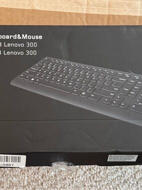 Lenovo Black Wired USB Keyboard and Mouse Set